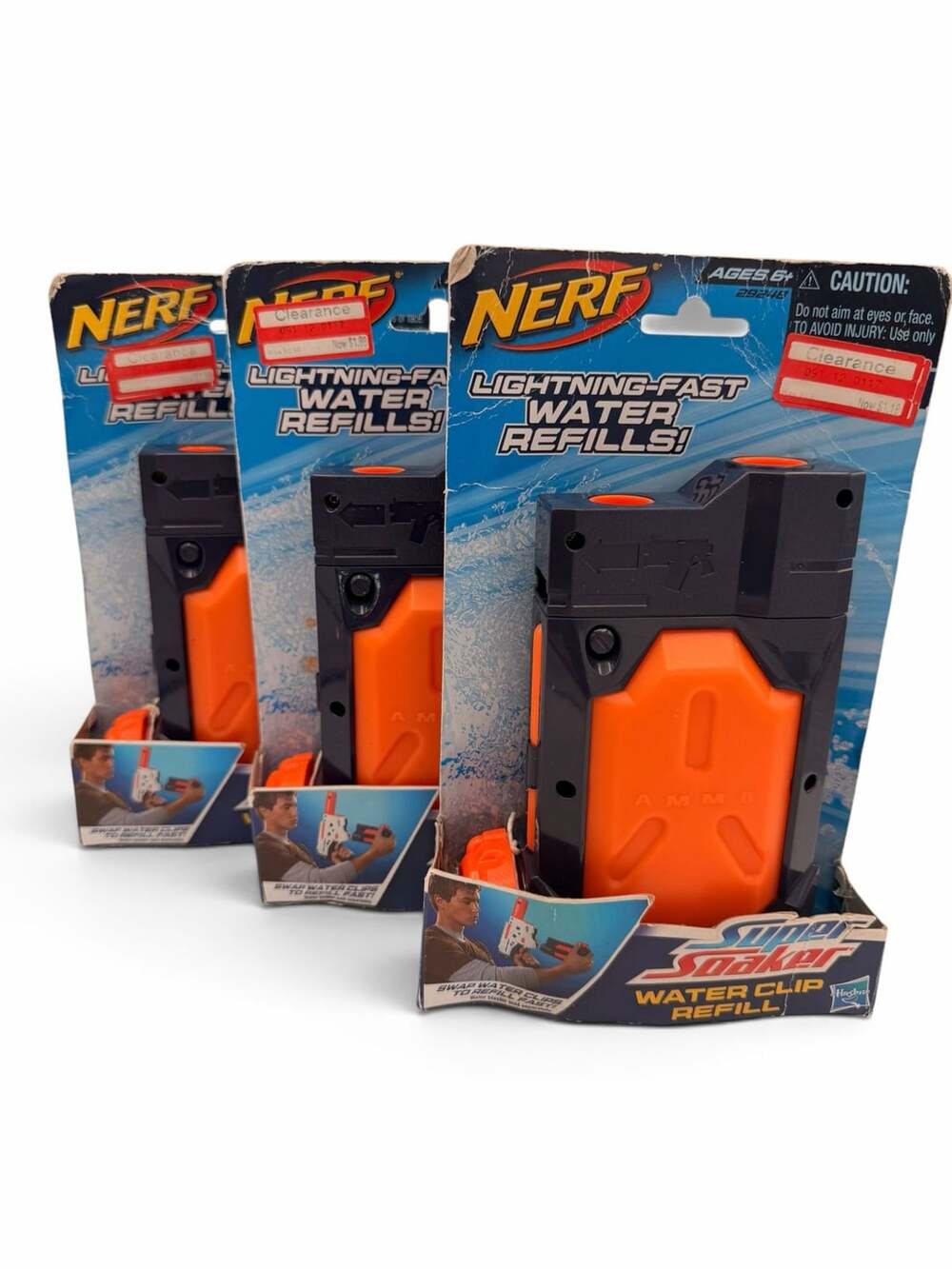 Nerf Super Soaker Water Clip Refill Lot of 3